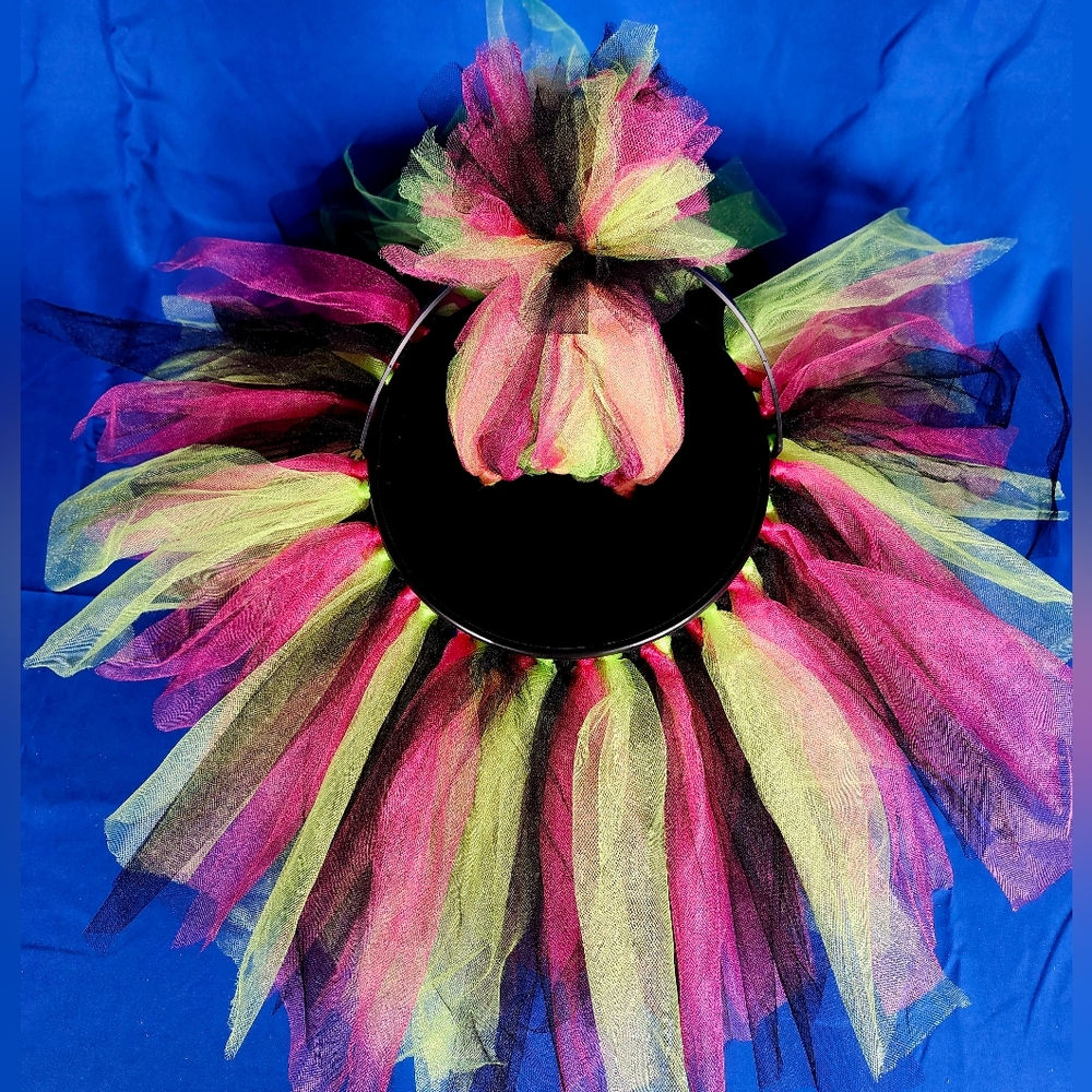 Boo-liscious Halloween Bucket with Wearable Handmade TuTu & Headband, Sz M Youth